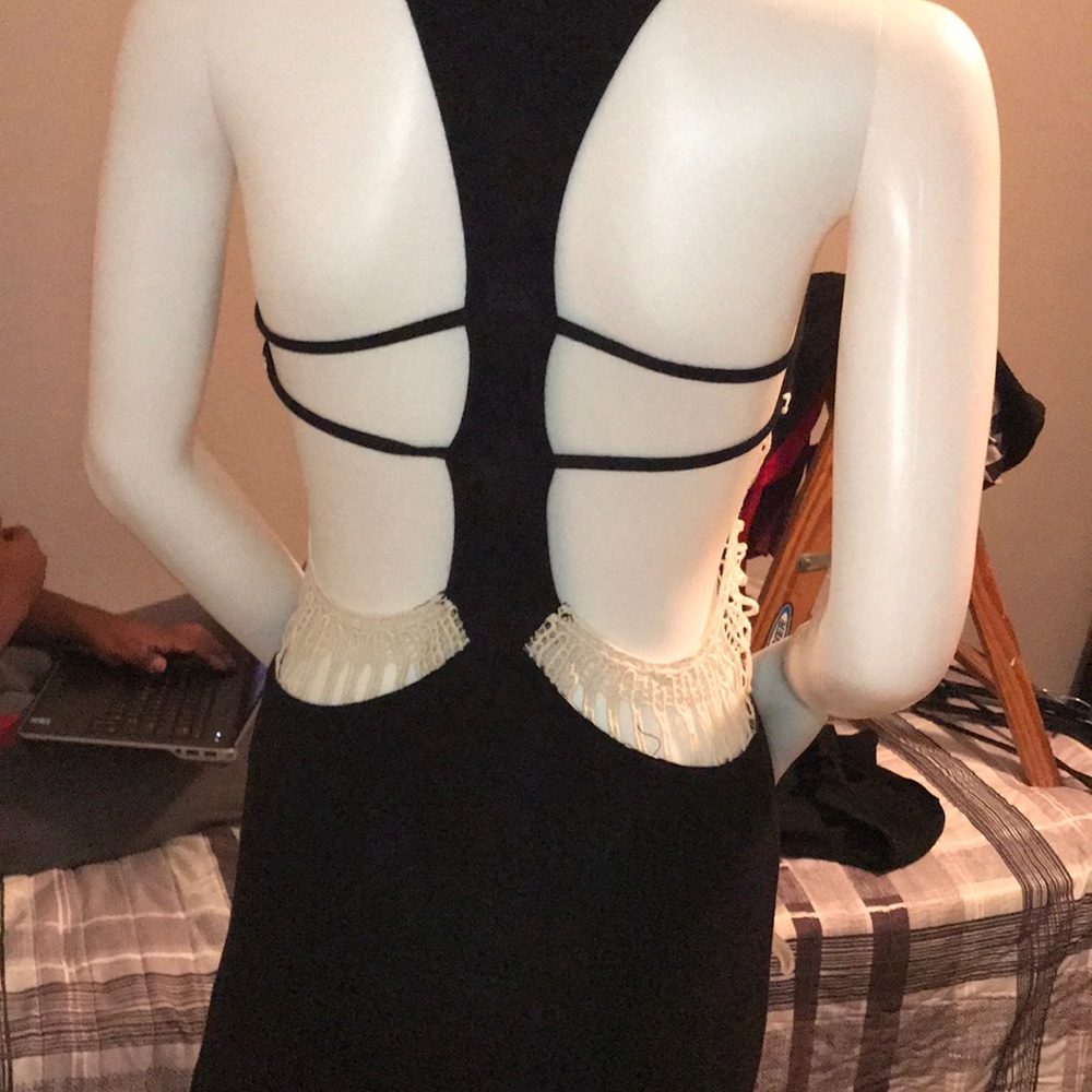 Black cutout maxi dress